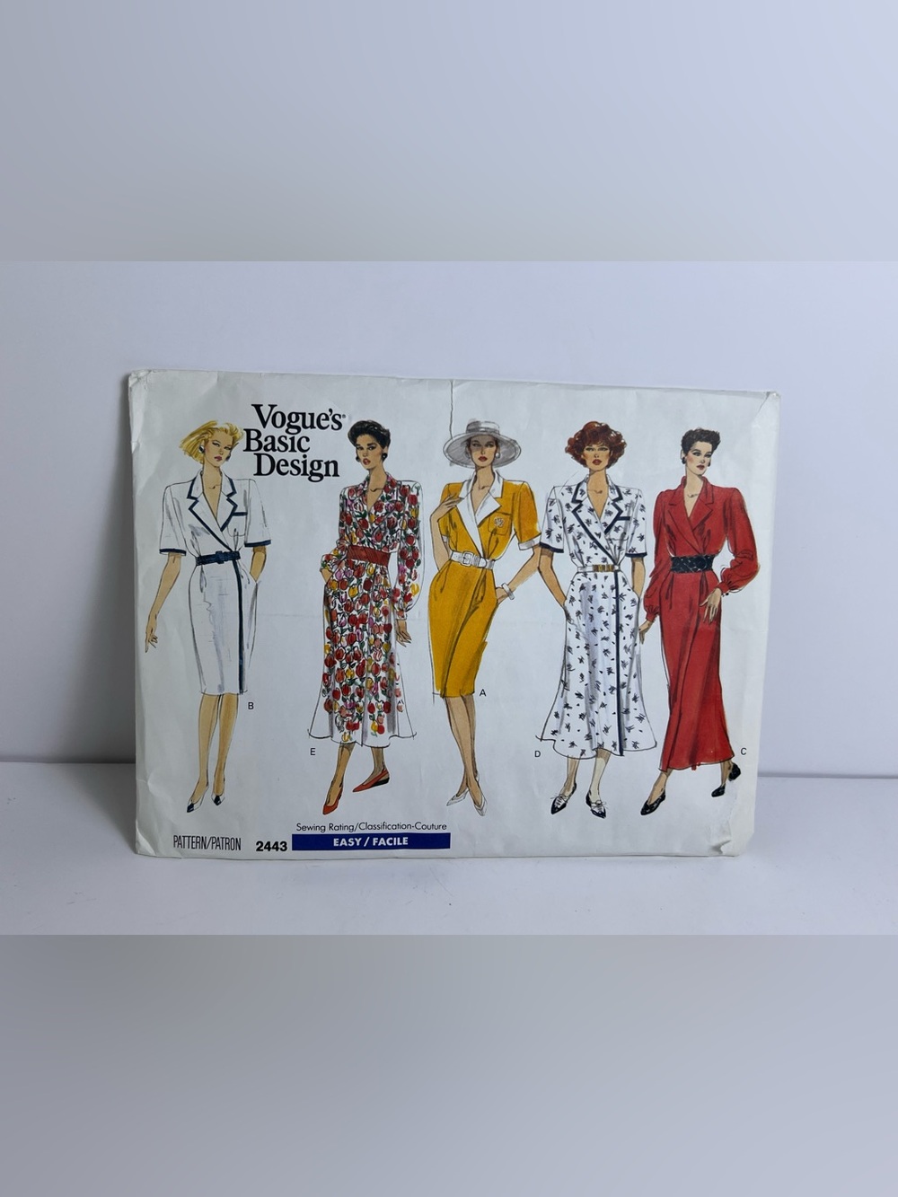 VTG Vogue Design Sewing Pattern 2443 Dress Mock Wrap SZ 12 14 16 UC Y2K